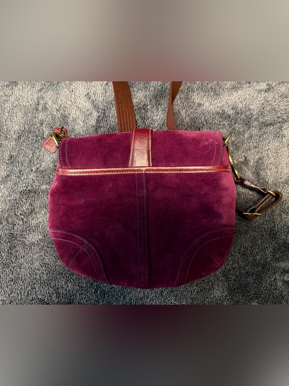 VINTAGE COACH suede crossbody bag - Picture 6 of 12